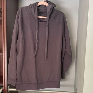 Gray Hoodie Sweatshirt with sparkle detail on strings